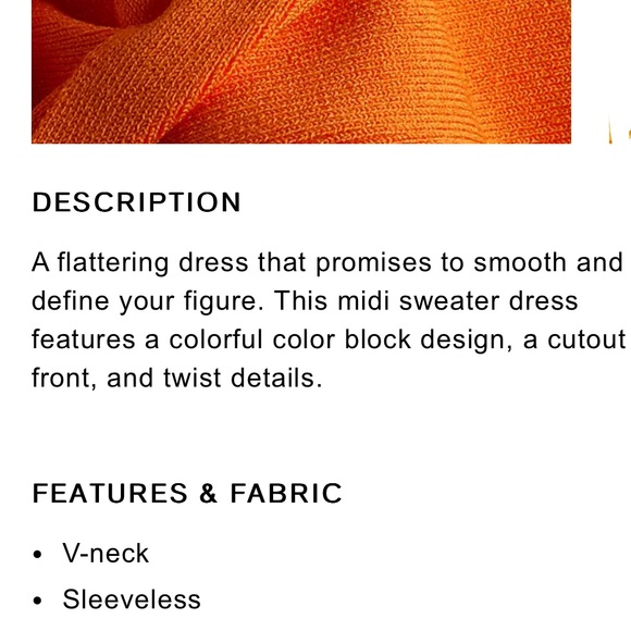 NWT Express flattering Body Contour
Color Block Cutout Midi
Sweater Dress dress. - Picture 5 of 15